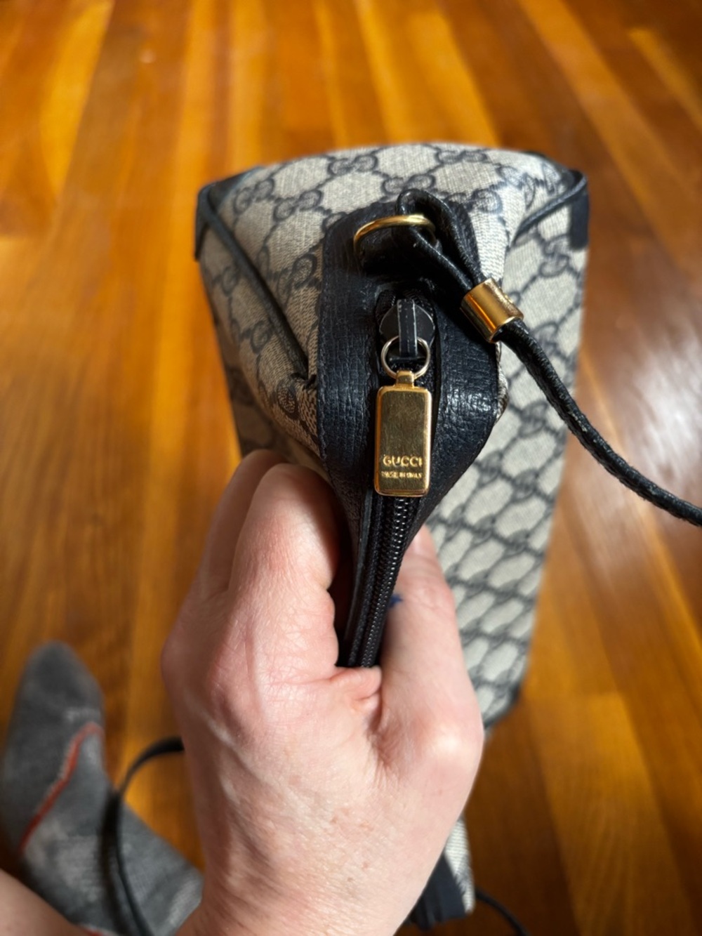 Gucci Navy Blue and Gray GG Monogram Crossbody Bag - Picture 3 of 5